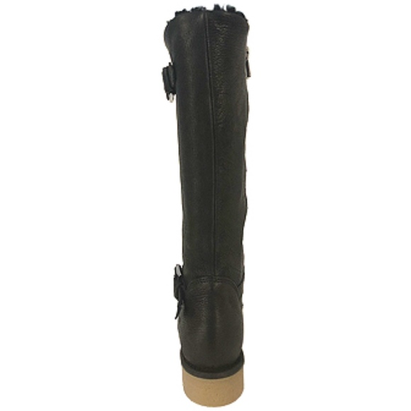 Emporio Armani Fur Lined Leather Nero Winter Boots - Picture 6 of 8